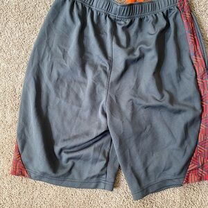 Puma Men's Basketball Shorts Elastic Waist with Drawstring Gray & Orange Size S